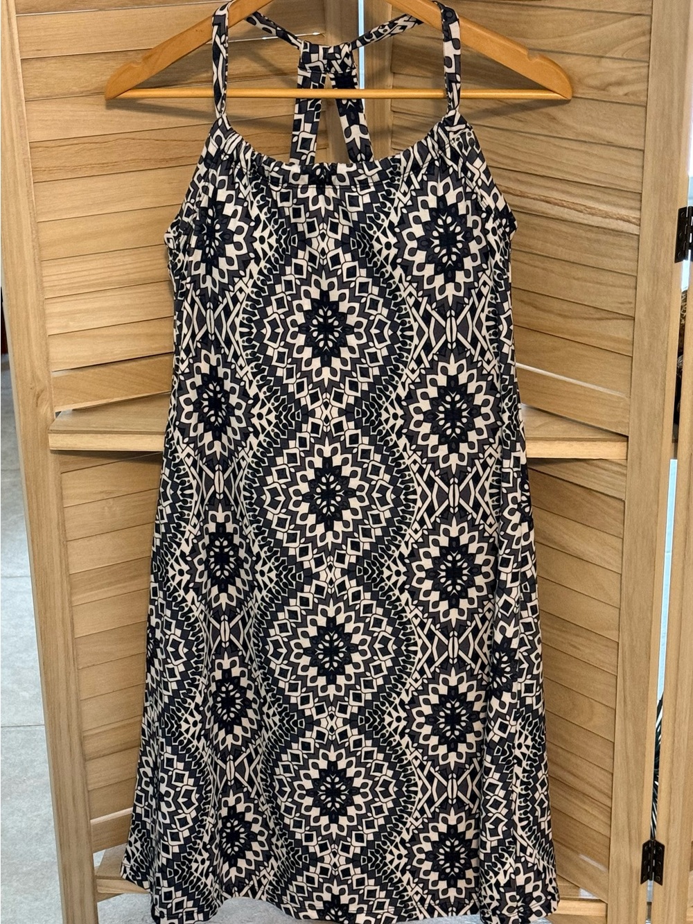 prAna Quinn Black & White Geometric Dress – Medium